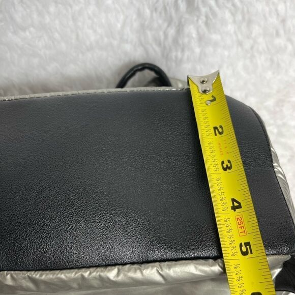 Juicy Couture Metallic quilted silver Backpack with black trim. - Picture 14 of 16